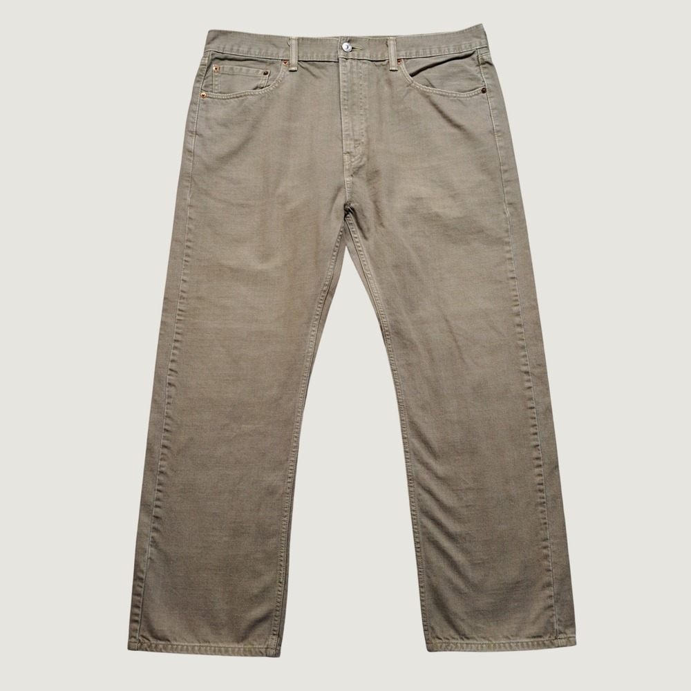 Levi's 505 Straight Fit Jeans Mens 38x30 Khaki Tan Good Cotton Classic Denim